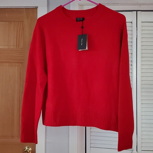 Massimo Dutti Red Wool Cashmere Sweater Size S - Picture 4 of 8